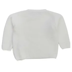 Cardigan Unisex Bianco Neonato