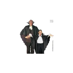 Mantello Nero Vampiro Collare Halloween Party 100 Cm