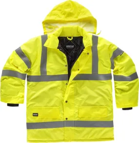 Parka imbottito ad alta visibilità con nastri riflettenti EN471 Giallo AV